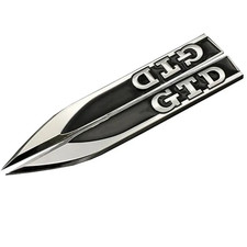 2PCS GTD Emblem Badge 3D Metal