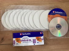 10 DVD+R DL VERBATIM STAMPABILI 8,5 GB 8X DUAL LAYER REGALO 3 DVD -R CON BUSTINE