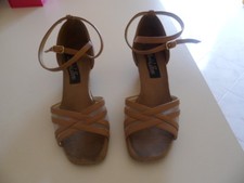 scarpe da ballo donna ragazza bambina pelle basse aperte tacco 30 numero 34