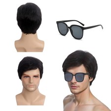 QSZHSL Parrucca Nero da Uomo