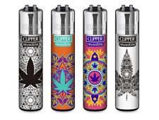 Accendini clipper large collezione WEED MANDALA 3 da 4 pezzi ricaricabile