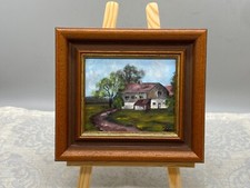 Piccolo dipinto olio su tavola, monogrammato in ottime condizioni paesaggio