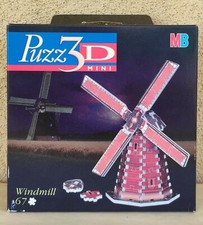 MINI PUZZLE 3D 67 PEZZI MULINO A VENTO NUOVO MAI APERTO WINDMILL 1997 MB HASBRO