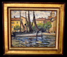 Quadro Dei Pescherecci Di Martigues Firmato Ferdinand OLIVIER (1873-1957)