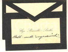 1932 PADOVA Ugo BRUNELLO BALBI - Biglietto AUTOGRAFO listato a lutto