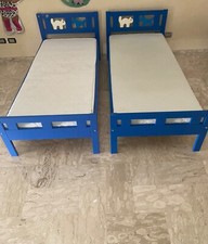 Due Lettini IKEA Kritter blu completi di doghe, materassi,  160X70  