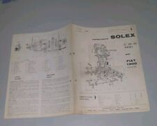 Opuscolo Carburatori Solex per Fiat 1300- pubblicato nel Ottobre 1964