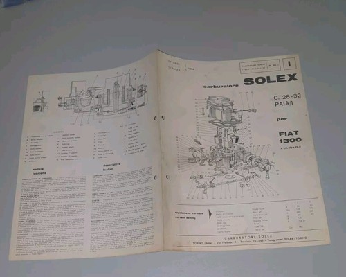 Opuscolo carburatori solex per - carburatori,