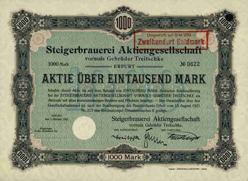 Steigerbrauerei treitschke veb - treitschke,