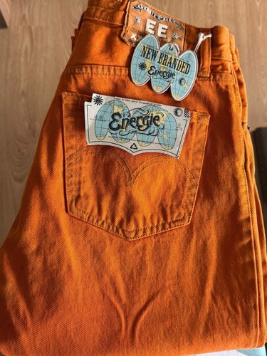 Jeans denim arancione vintage