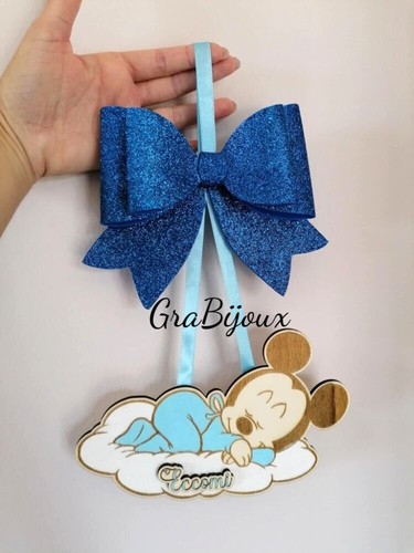 Fiocco nascita topolino - , in