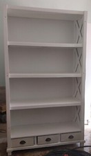 Scafale Libreria in legno Teak massello Bianco 193×110×38