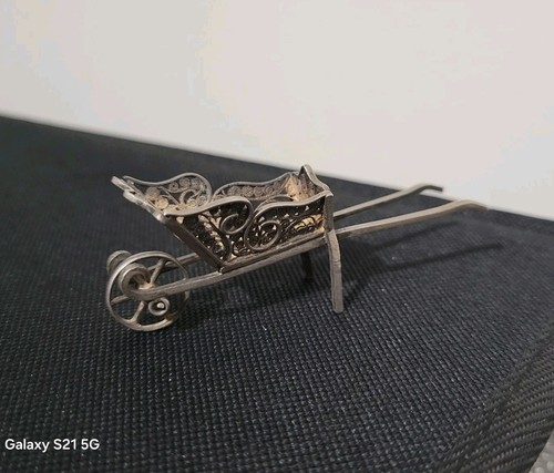 Carriola miniatura argento