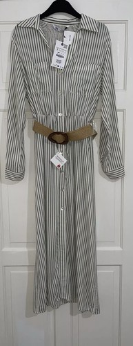 Abito camicia zara ecru - kaki, a