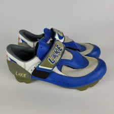 Scarpe da ciclismo uomo Lake blu chiusure con gancio e passante basse 10
