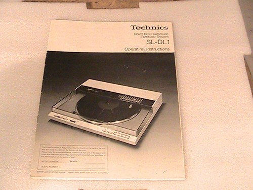 Manuale technics dl1 - technics, sl-dl1
