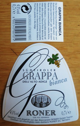 Italy roner grappa bianca - grappa,