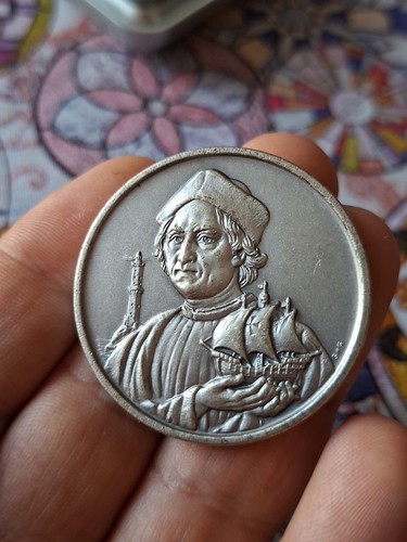 Medaglia smaltata cristoforo - smaltata,