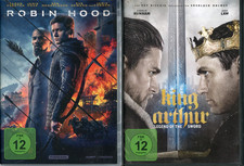 Robin Hood + King Arthur (DVD) Taron Egerton, Charlie Hunnam, Jude Law.