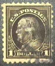 US Scott# 460, 1915,  $1.00 Franklin - F/VF - Used