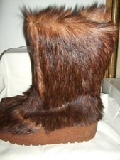 STIVALI SCARPONI DOPO SCI NEVE MONTAGNA 39 FUR PELLICCIA CAPRA IMBOTTITI YETI