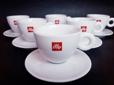 Set 6 Tazze da Cappuccino Illy Capacità 125 ml Piattini Espresso Tazzine Bar