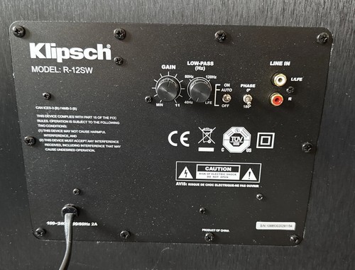 Klipsch 12sw piastra - klipsch, r-12sw