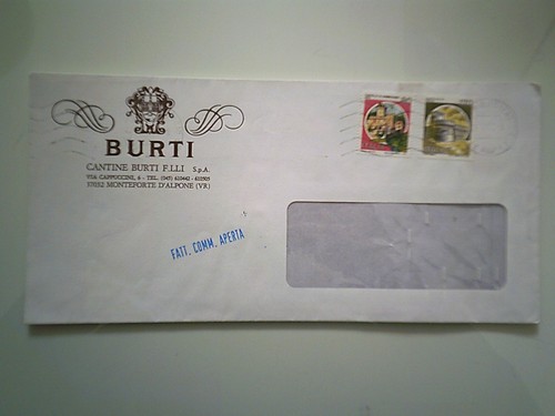 Busta viaggiata burti - busta, "burti
