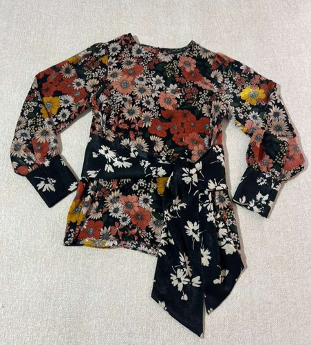 Blusa zara floreale - zara, cravatta