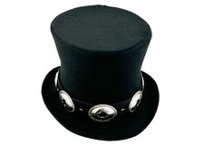 COSTUME CHITARRA ROCK STAR SLASH CAPPELLO SUPERIORE CONCHO ACCIAIO GNR FASCIA PELLE MADE IN USA