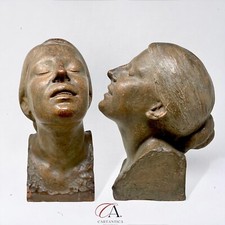 TERRACOTTA 1917 TESTA DI DONNA AGOSTINO GIOVANNINI COLLODI PISTOIA