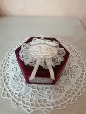 Vecchio portagioie in velluto e argento marchiato 925 R.