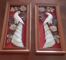 Coppia pannelli decorativi esotici vintage