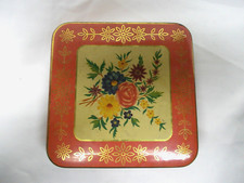 SCATOLA DI LATTA VINTAGE PERUGINA QUADRATA SCACCHIERA SUL FONDO