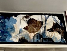 Antonio Nocera Olio E Collage Su Trittico Di tele 80x180 Cm. Autentica Archivio