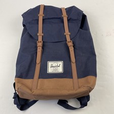 Zaino Herschel Retreat carico superiore marrone navy tela imbottito pile manica per laptop