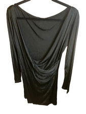 Abito donna nero drappeggiato