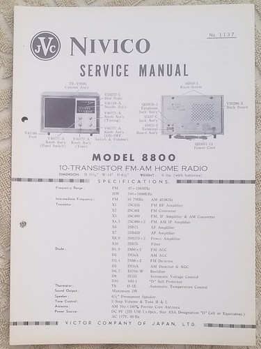 Jvc nivico modello 8800 - modello,