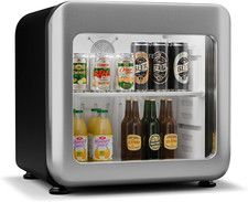 Audrey Evo - Frigo per Bibite, 46L, Frigo per Bibite Con Vetrina E Doppio Sporte