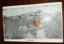 Cartolina d'epoca paesagg Italia Lombardia  Pavia Montubeccaria calesse cavallo