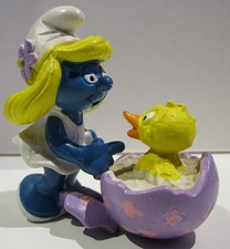 386-PUFFI-PUFFETTA CON PULCINO-2.0489-PORTUGAL © 1984 PEYO SCHLEICH Ⓢ-APPLAUSE