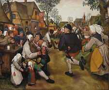 Dipinto Olio Riproduzione di Pieter Bruegel il Vecchio "Danza Contadina"
