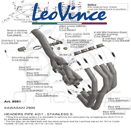 8091 kit collettori leovince - kit,