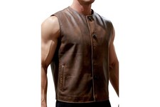Gilet uomo vera pelle invecchiato