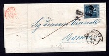 ITALIA TOSCANA 1857 "LIVORNO" DATATO 22 MAGGIO 1857 SU LETTERA PIEGATA AFFRANCATA SC. #15