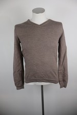 HUGO BOSS MAGLIONE UOMO TG. S MAN SWEATER VINTAGE LANA VERGINE BEIGE CASUAL