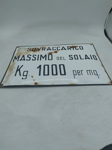 Targa smaltata sovraccarico - targa,