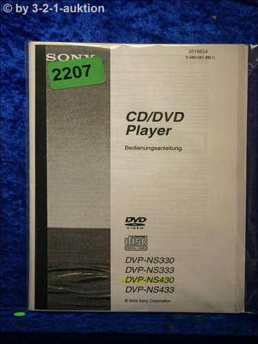 Sony manuale istruzioni dvp - sony, di