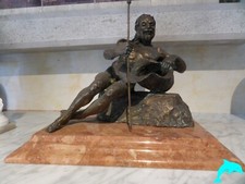 POSEIDONE IN BRONZO CON BASE IN MARMO ROSSO ASIAGO SCONTO 20%