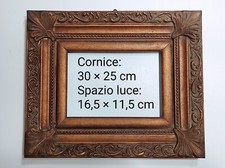 Cornice stile antica dorata barocca in legno intagliato oro quadro foto vintage